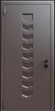 Входная термодверь с металлофиленкой и порошковым окрашиванием RAL 8019 (тип №5) Входная термодверь с металлофиленкой и порошковым окрашиванием RAL 8019 (тип №5)