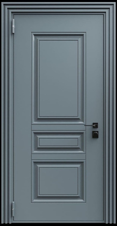 Входная термодверь с металлофиленкой и порошковым напылением RAL 7011 (тип №2) Входная термодверь с металлофиленкой и порошковым напылением RAL 7011 (тип №2)